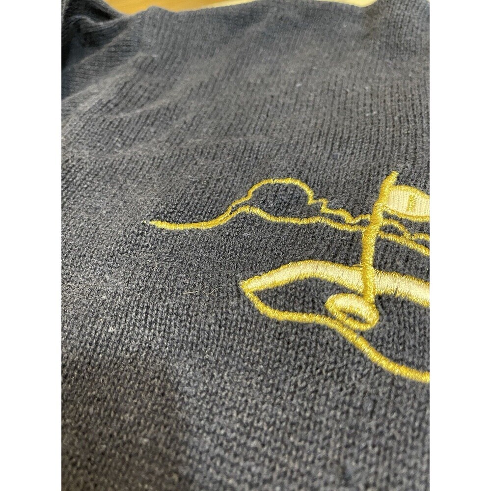 Vtg Par Four Golf Sweater Golfer Embroidered Navy Old Money Ugly Sweater Navy OS - Picture 13 of 14